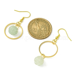 Natürlicher grüner Aventurin-Kürbis mit Ring-Ohrhängern&nbsp;EJEW-JE05509-03