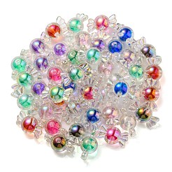 Placcatura uv perline acriliche iridescenti arcobaleno&nbsp;X-PACR-E001-01