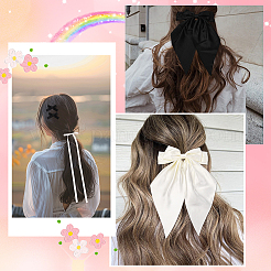 6 Stile Haarspangen aus Polyester mit Schleife&nbsp;PHAR-SP0001-22A