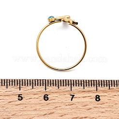 304 Edelstahl mit offenen Manschettenringen aus Glas&nbsp;RJEW-K248-22G