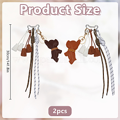 2 colgante con borlas de poliéster&nbsp;HJEW-DR00266