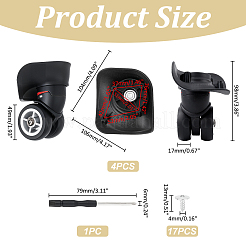 4 roue de bagage de rechange en plastique ABS&nbsp;KY-WR0001-12A