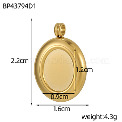 304 Edelstahlanhänger Cabochonfassung&nbsp;STAS-OY009-59G