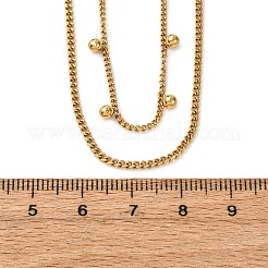 Doppellagige Halsketten aus 304 Edelstahl mit Satellitenkette für Damen&nbsp;NJEW-K296-03G