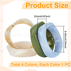 4 Stück Acryl-Armreifen in 4 Farben&nbsp;BJEW-UN0001-80A