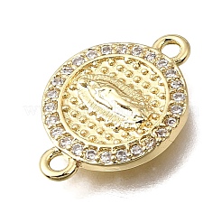 Religion Messing Micro Pave klare Zirkonia Verbindungsstück Charms&nbsp;KK-G602-07G-02