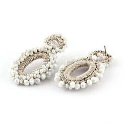 Pendientes trenzados con rhinestone para mujer.&nbsp;FIND-PW0024-19A