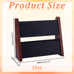 Espositore per gioielli in legno a doppio strato&nbsp;ODIS-WH0099-284B