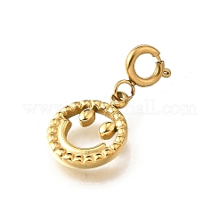 Pendentifs décoratifs en acier inoxydable 304 avec visage souriant&nbsp;STAS-H202-33G