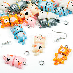 Kit para hacer aretes colgantes de resina con forma de gato diy&nbsp;DIY-TA0009-93