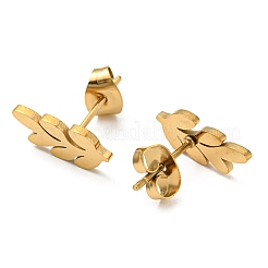Pendientes de hoja de acero inoxidable con revestimiento iónico (IP) 201 y pasador de acero inoxidable 304&nbsp;EJEW-H096-02G