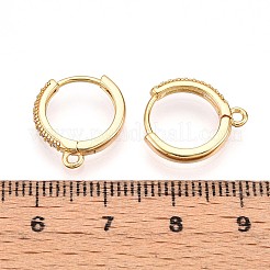 Orecchini a cerchio in ottone micro pavé di zirconi cubici&nbsp;KK-N261-51B-G