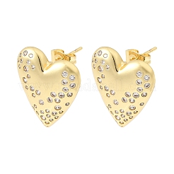 Valentinstag-Ohrstecker aus Messing mit klaren Zirkonia für Damen&nbsp;EJEW-A162-08G