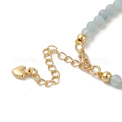 4 mm runde Armbänder aus natürlichen Aquamarinperlen&nbsp;BJEW-P318-03G-02