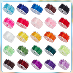 25 Rolle 25 Farben flache elastische Kristallschnur&nbsp;EW-WH0013-29