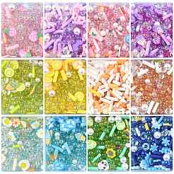 144 g 12 Farben handgefertigte Polymer Clay Cabochons und Kunststoffperlen für die Herstellung von DIY-Schmuckstücken&nbsp;CLAY-FS0001-47