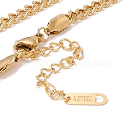 Collar con colgante de concha plana y redonda con baño de iones (IP) y cadena de eslabones de acero inoxidable 304 para mujer.&nbsp;NJEW-P262-02G