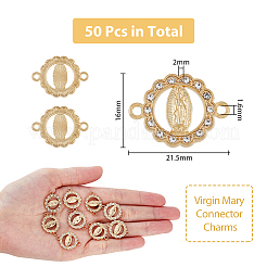 Dijes de conector de aleación de religión con rhinestone de cristal&nbsp;FIND-WH0416-94