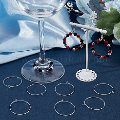 100 pieza de anillos con dijes para copas de vino de acero inoxidable quirúrgico 316&nbsp;STAS-BBC0005-97C