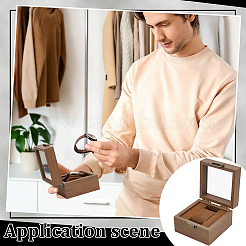 Einzelne Uhrenverpackungsboxen aus Holz mit Sichtfensterdeckel&nbsp;CON-WH0086-263