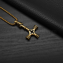Collana vintage da uomo con ciondolo a forma di lupo&nbsp;WG40DB5-02