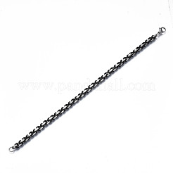 Bracelets à chaîne byzantine en acier inoxydable 201 bicolore&nbsp;BJEW-S057-86B-01