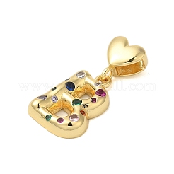 Placage en rack en laiton micro pavé de zircones cubiques transparentes&nbsp;KK-C067-12G-B