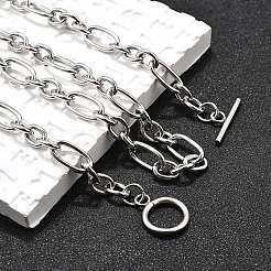 Collares de cadena fígaro unisex de acero inoxidable 304 que no se deslustran&nbsp;NJEW-H215-03P