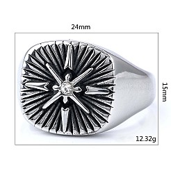 Fingerringe aus Edelstahl 316 mit Zirkonia für Herren&nbsp;FS-WGEFB28-05