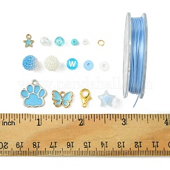 Kit di gioielli con braccialetti rotondi in acrilico e perle di vetro fai da te&nbsp;DIY-FS0006-29B