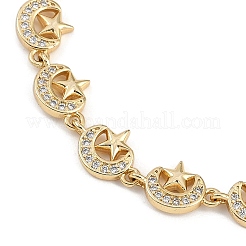 Braccialetti a maglie in ottone con micro pavé di zirconi cubici da donna&nbsp;BJEW-U013-01G-02
