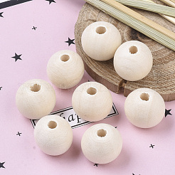 Perles en bois naturel non fini&nbsp;WOOD-S651-A14mm-LF