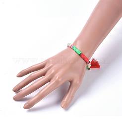 Braccialetti di fascino della nappa del cotone&nbsp;BJEW-JB04448