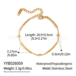 Bracelets pour femmes en acier inoxydable 304 texturé à maillons tubulaires incurvés&nbsp;QF6851