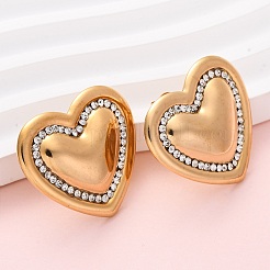Pendientes de acero inoxidable 304 con rhinestone&nbsp;EJEW-K311-02G