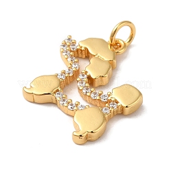 Ciondoli in ottone con placcatura a cremagliera con micro pavé di zirconi chiari&nbsp;KK-B092-18G
