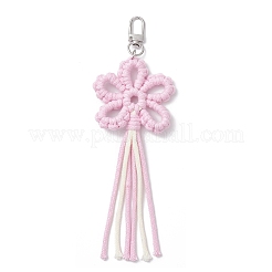 Colgantes y decoraciones con hilos de algodón y flores&nbsp;HJEW-TA00399-03