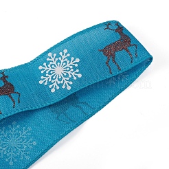 Ruban de toile de jute de noël&nbsp;SRIB-WH0006-15B