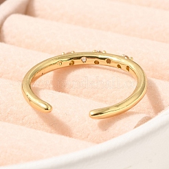 Manschettenfingerringe aus Messing mit Mikropflaster und Zirkonia für Damen&nbsp;RJEW-C115-01G-01