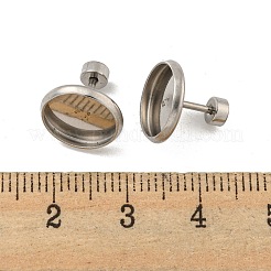 Anlaufgeschützte Ohrstecker aus Edelstahl 201&nbsp;STAS-O004-07C-P