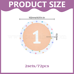 36 Stück 36 Stile flache runde Papier-Leeretikettenaufkleber&nbsp;DIY-WH0308-853A