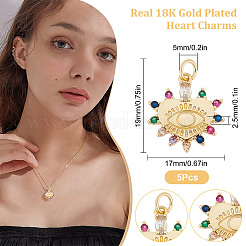 Pendentifs avec zircon cubiques à micro-pavés en laiton&nbsp;ZIRC-BBC0001-19