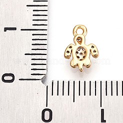 Pendenti in zirconi cubici trasparenti in micro pavè di ottone&nbsp;KK-T075-51G