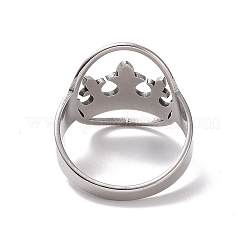 Bague ovale avec couronne en acier inoxydable 201 anti-ternissement&nbsp;RJEW-J051-42P