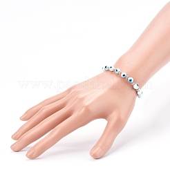 Bracelets extensibles en perles de chalumeau ronds faits à la main&nbsp;BJEW-JB05974