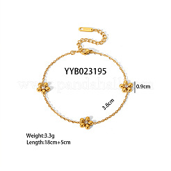 Blume 304 Edelstahl Strass Link Armbänder & Halsketten Sets für Frauen&nbsp;VZ7462-1