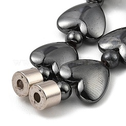 Collane con perline di ematite sintetica non magnetica a cuore per donna uomo&nbsp;NJEW-E097-08