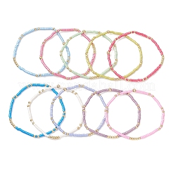 10-teiliges Set aus elastischen Armbändern mit Glasperlen für Damen&nbsp;BJEW-MZ00295