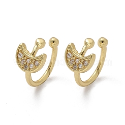 Latón chapado en oro micro pave circonio cúbico aretes&nbsp;EJEW-L244-42G