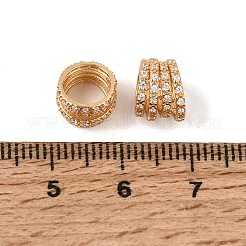 925 perle européenne en argent sterling sertie de micro-pavés de zircon cubique transparent&nbsp;SE-CBAF1B2-11G